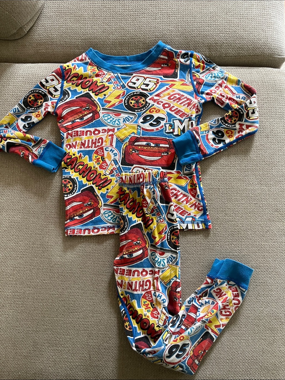 💙5 for $10💙Lightning McQueen Blue Red Kids Pajamas 5t